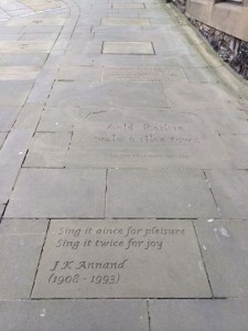 The literary walkway out front of the Writers' Museum in Edinburgh